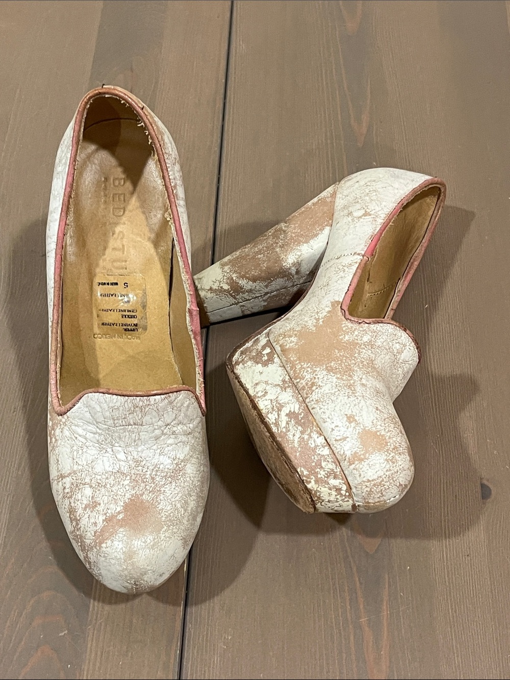 Bed Stu Molly Pumps Pearl Platform Pumps size 7.5 Distressed Leather Boho Retro